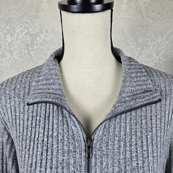 Torrid Size 1 (US 1X 14-16) Light Gray Half Zip Sweater Ribbed Long Sleeve - Picture 2 of 11